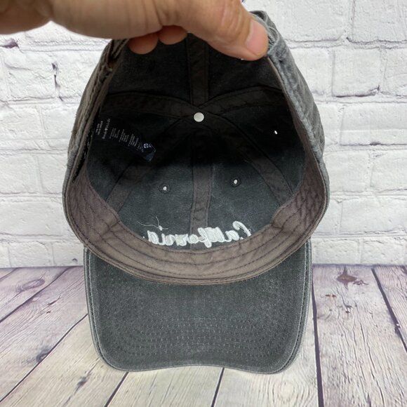 Dad Hat Cap Gray Strap Back California Embroidered Cursive Brandy Melville 1SIZE - Picture 7 of 8